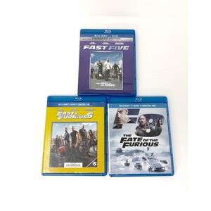 Fast & Furious Blu-ray  & DVD Combo Lot 5,6 & 8 Tested Bundle
